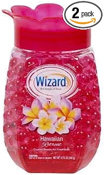 Wizard Hawaiian Retreat Scented Crystal Beads Air Freshener & Odor Eliminator | Home Fragrance - 12 Ounce (Pack of 2), Pink