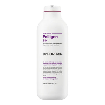 Dr.Forhair Folligen Silk Shampoo 300 Ml/10.14 Fl. Oz. | Damaged Scalp And Hair Care | Strengthens And Smoothes | Protein Care