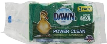 Dawn Power Clean Scrubber Sponge, 3 Pack