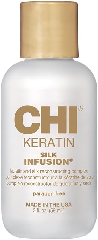 Chi Keratin Silk Infusion | Reconstructing Keratin Treatment Hair Serum | Leave-In Hair Oil For Dry Damaged Hair | Hydrates, Restores & Adds Shine | Paraben-Free, Gluten-Free & Color-Safe, 59Ml