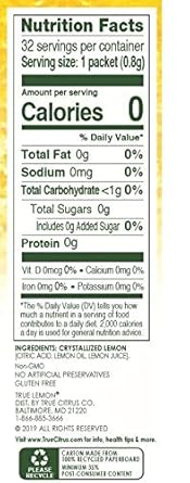 True Lemon Crystallized Lemon, 0.03 Ounce (Pack Of 192)