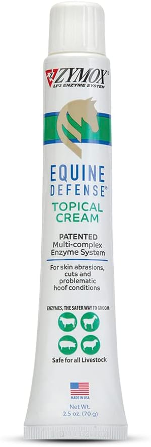 Zymox Pet King Brands Equine Defense Enzymatic Topical Cream, 2.5 Oz. – Multi-Complex Enzyme Ointment For Horse, Livestock & Animal Wound Care