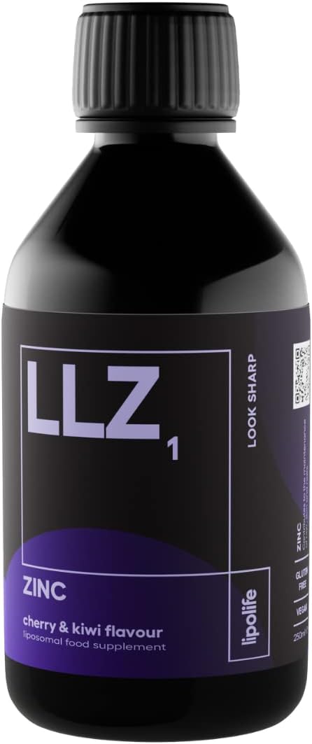 lipolife liposomal liquid Zinc supplement for optimal immune support LLZ1. Delicious cherry and kiwi flavour, vegan, gluten free, sugar free. 48 servings. : Amazon.co.uk: Health & Personal Care