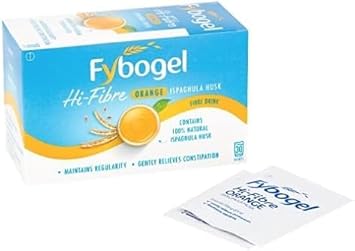 Fybogel Hi Fibre Sachets Orange Flavour 30 Pack - Natural Digestive Support, Gentle Constipation Relief, High Fiber Supplement, Easy Mix Powder, Daily Gut Health, Vegan Friendly