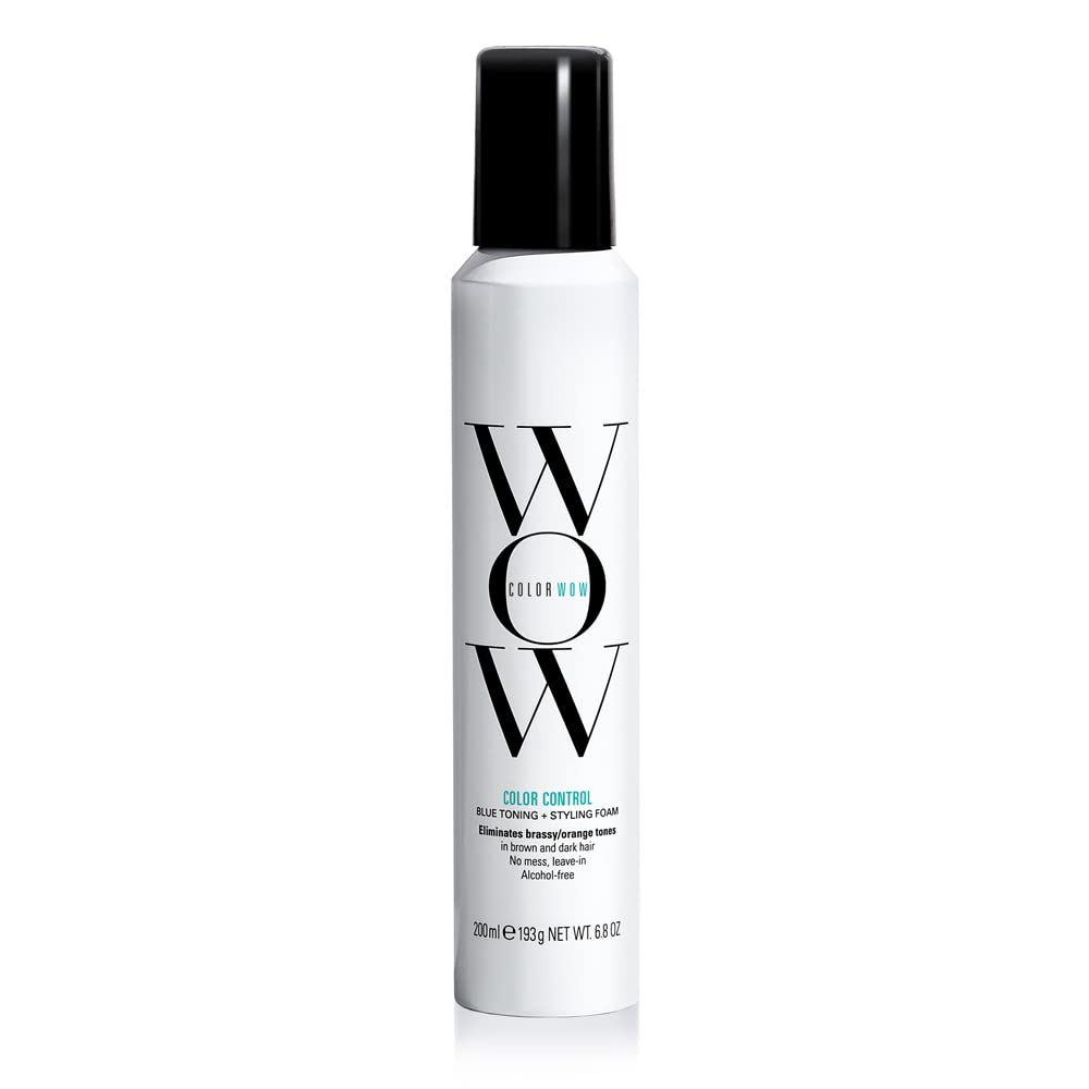 COLOR WOW Color Control + Toning Foam – Mess-free way to get rid of brass instantly; Alcohol free tinted leave in toning foam; crunch free styling