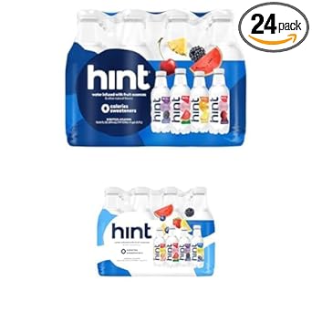 Hint Water Best Sellers Pack & Hint Water White Variety (24 Bottles), Zero Sugar, Sweeteners, and Calories, Flavors: Watermelon, Blackberry, Blueberry Lemon, Strawberry Lemon, Cherry, and Pineapple : Everything Else