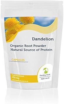 Dandelion Root Powder 250mg Natural Source of Protein Health Food Supplement Vitamins 60 Capsules