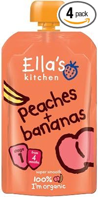 Ella'S Kitchen - Stage 1 Baby Food - Peaches & Bananas - 120G (Pack Of 4)