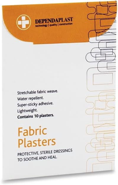 Dependaplast Fabric Plasters - Latex-Free, Extra Flexible Fabric, Low-Allergy Adhesive, Washproof, Water-Repellent Coating, Lightweight & Stretchable for All-Day Comfort, Assorted Pack of 10 : Amazon.co.uk: Health & Personal Care