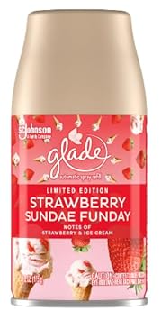 Glade Automatic Spray Refill, Air Freshener for Home and Bathroom, Cashmere Woods, 6.2 Oz, 1 Count (Strawberry Sundae Funday)