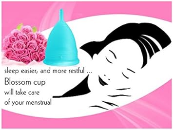 Blossom Menstrual Cup! Say No to Tampons | Get Blossom Cups for Menstrual Days| Period Cup, Reusable Menstrual Cup, Silicone Cup (Blue, Small Menstrual Cup) : Health & Household