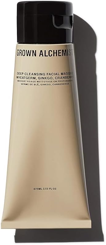 Grown Alchemist Clay Face Mask - Deep Cleansing Facial Masque, Wheatgerm, Ginkgo, Cranberry - Detoxify, Skin Tightening, Toning For Moisturising, Natural, Vegan Skincare - Hydrating Face Mask 75 Ml