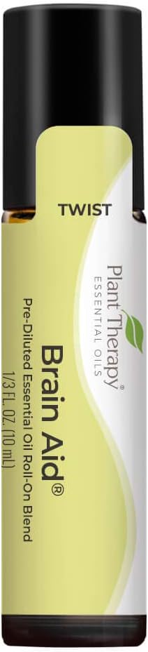 Plant Therapy Brain Aid Essential Oil Blend For Focus & Attention 100% Pure, Pre-Diluted, Natural Aromatherapy, Therapeutic Grade 10 Ml (1/3 Oz)