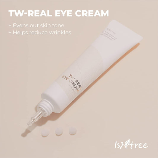 Isntree Tw-Real Eye Cream Korean Eye Cream For Dark Circles, Bags Under Eyes 1.01 Fl. Oz. - Treatment Care - Reduce Fine Lines, Puffiness, Dryness - Dull Spots Under Eye