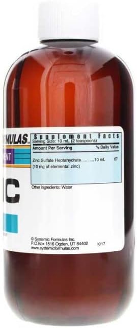 Systemic Formulas Znc-Zinc Chelate (8 Fl. Oz.) #195 : Health & Household