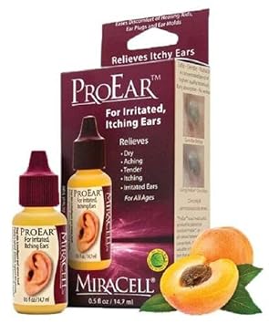 Miracell ProEar, Ear Drops for Itchy Ears, Ear Wax Softener, Clogged Ears, Dry Ears, Anti-Inflammatory and Pain Relief for Adults Babies Pets. 0.5oz