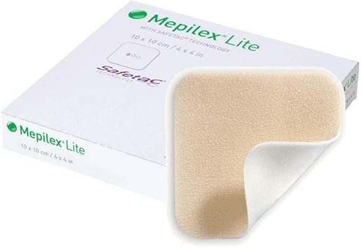 Mepilex Lite,Pack Of 5 Thin Foam Dressing,Choose Size (10 Cm X 10Cm)