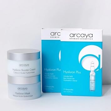 Arcaya Hyaluron Plus Ampoule With Hyaluronic Acid, Instant Wrinkle Filler, Skin Plumper & Face Moisturizer - Strengthen Skin With Soy Protein - For Demanding, Dry Skin - Vegan & Paraben-Free, 5X2Ml : Beauty & Personal Care