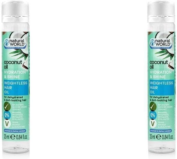 Natural World Coconut Water Hydration And Shine Weightless Hair Oil 25 Ml