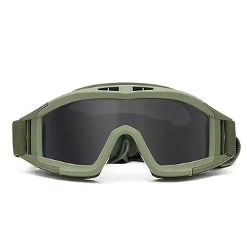 INFINIBYTE Multipurpose Anti-Fog Wind Goggles with Impact Resistance- 360° Ventilation, Panoramic Lens, and 3 Interchangeable Lenses for Cycling and Motorcycling