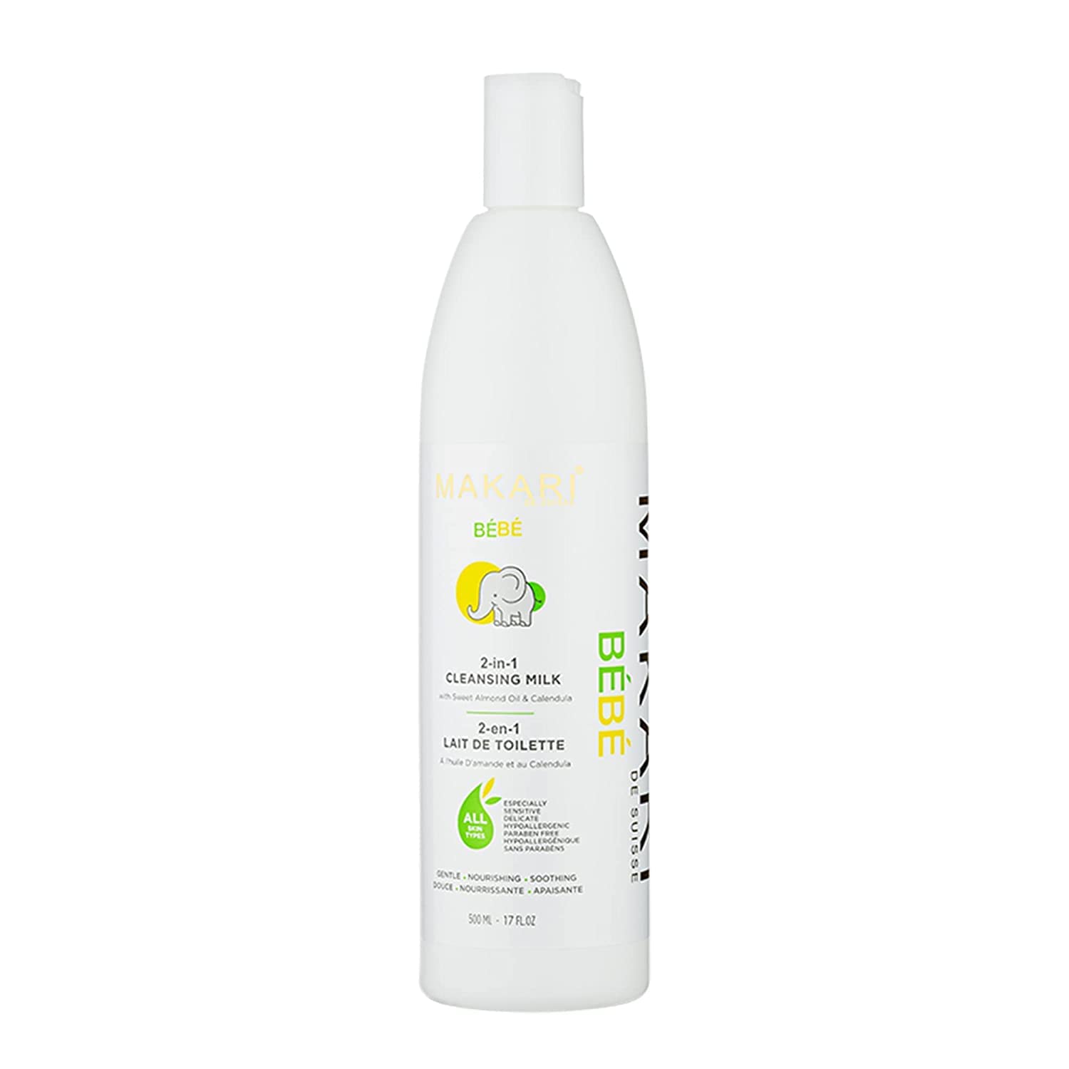 Makari Bebe Cleansing Milk (500Ml) | Baby Body Wash And Dry Skin Softening Solution | Helps Soothe Irritation | Gentle On Infants 3 Months And Older | Recommended For Delicate And Sensitive Skin