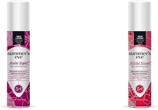 Summer's Eve 2 oz Amber Nights & Blissful Escape Daily Feminine Sprays (2 pk) : Health & Household