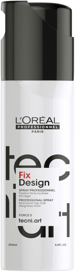 L'Oréal Professionnel Tecni.Art Fix Design Strong Hold Hair Spray, Natural Looking Shiny Finish, No Residue, 200Ml