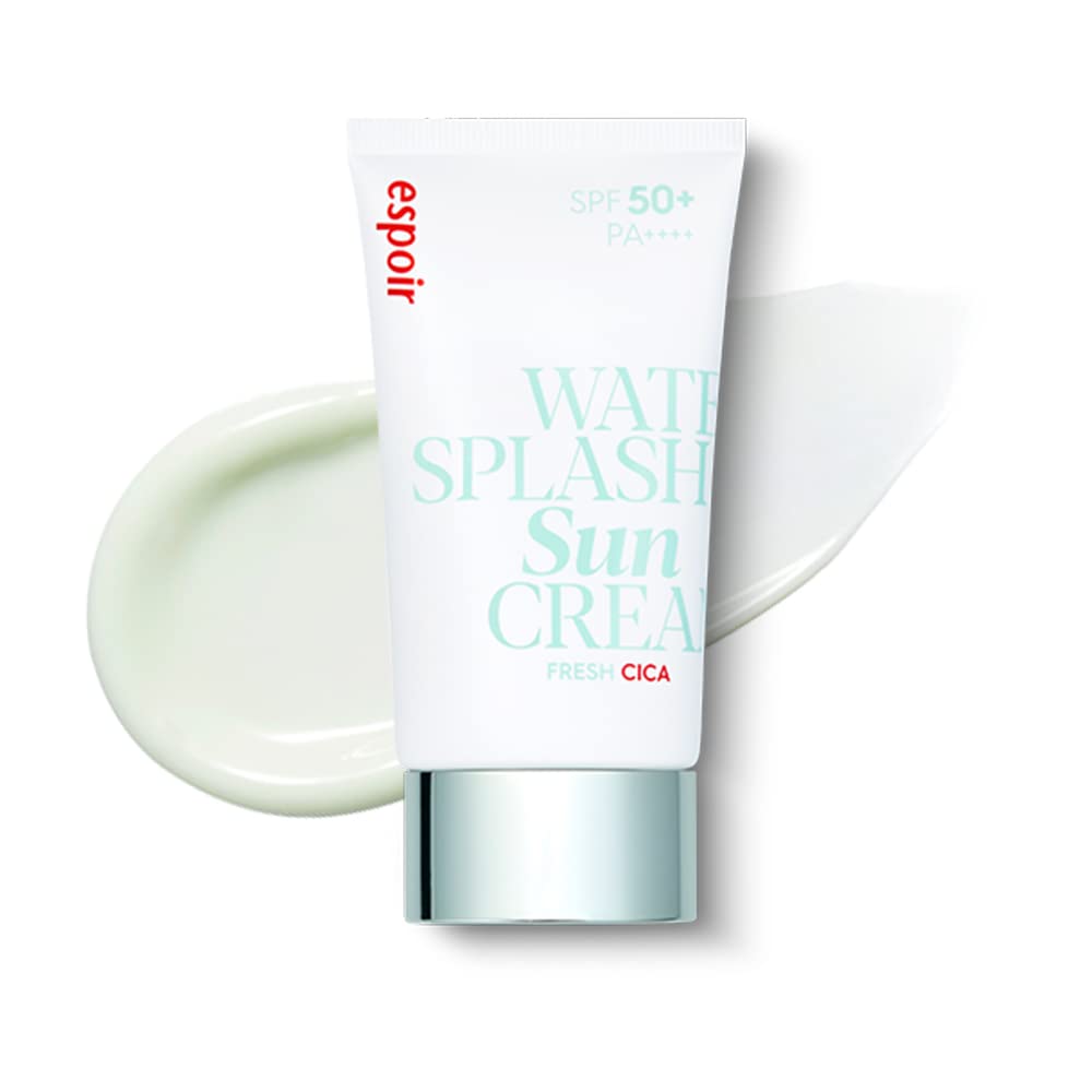 Espoir Water Splash Sun Cream Fresh Cica 2 Oz Spf50+ Pa++++ | Moisturizing And Soothing Vegan Sun Block Skin Care With Green Tea Cica | Substitute Sunscreen For Bb Cream | Korean Base Makeup