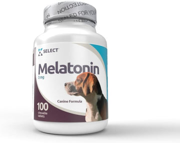 K9 Select 3 Mg Melatonin - 100 Chewable Tablets, Melatonin For Dogs - Natural Immune System Booster
