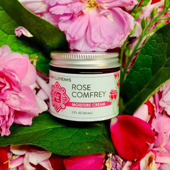 Rose Comfrey Moisture Cream, A Natural Non-Greasy Organic Cream That Help Soothe And Calm Your Skin, 2 Oz