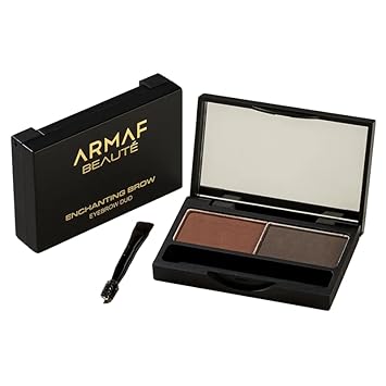 Armaf Beauté Enchanting Brow Eyebrow Duo - Dual Tone Kit For Easy Application, Natural Look, Eyebrow Powder | Cappuccino : Beauty & Personal Care