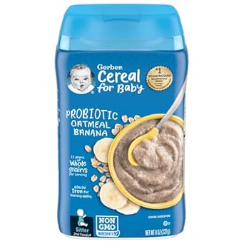 Gerber Baby Cereal 2Nd Foods Probiotic, Oatmeal Banana, 8 Ounce