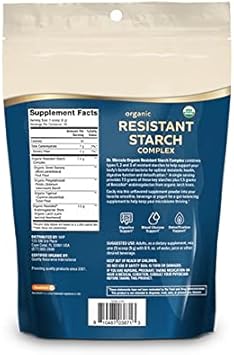 Dr. Mercola Unavored Organic Resistant Starch Complex, 9.5. (30 Servings), Non GMO, Gluten Free, Soy Free, USDA Organic