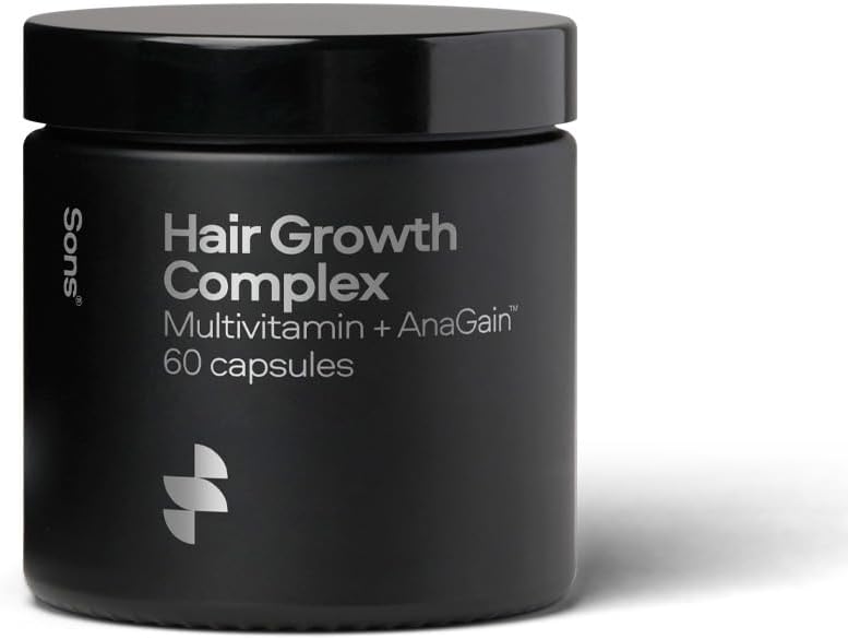 Sons Hair Growth Supplement - Multi-Vitamin Supplement & Minerals with Anagain, Marine Collagen & Biotin - Natural Ingredients to Promote Healthier Hair, 1 Month (60 Capsules). Made in Europe : Amazon.co.uk: Beauty