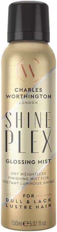 Charles Worthington Shineplex Glossing Mist, For Frizzy Hair, Nourishing And Weightless Finishing Spray, Salon Treatment For Smoother Hair, 150 Ml