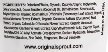 Original Sprout Scrumptious Baby Cream with Zinc for Babies Sensitive Skin, 12 oz. Bottle : Baby