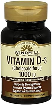 Vitamin D TABS 1000IU WMILL Size: 100 : Health & Household