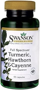 Swanson Full Spectrum Turmeric Hawthorn & Cayenne 60 Capsules (3 Pack)