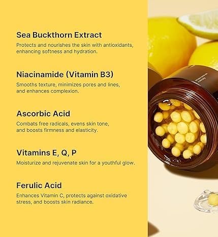 Deep Vitamin C Golden Capsule Face Moisturizer – Lightweight Hydrating Daily Skincare Capsules for Wrinkles & Skin Radiance