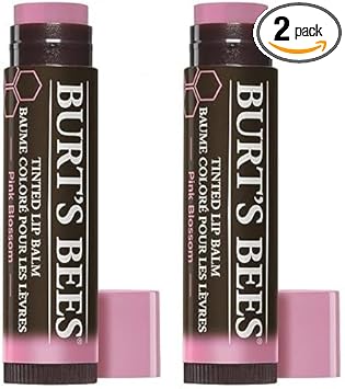 Burt'S Bees Tinted Lip Balm Pink Blossom, Moisturising Lip Tint With Shea Butter, 100% Natural Origin, 4.25G (Packaging May Vary) (Pack Of 2)