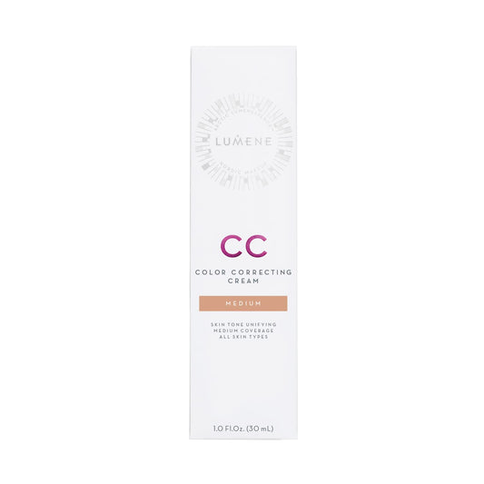 Lumene Color Correcting Cc Cream - Lightweight Foundation - Medium Coverage - Redness Reducing Face Makeup For A Glowing Complexion - Vegan Formula + Suitable For All Skin Types - Medium (1 Fl Oz)