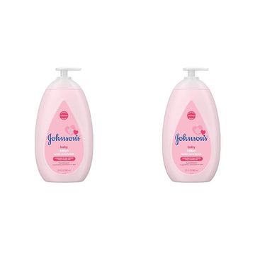 Johnson's Moisturizing Mild Pink Baby Lotion with Coconut Oil for Delicate Baby Skin, Paraben-, Phthalate- & Dye-Free, Hypoallergenic & Dermatologist-Tested, Baby Skin Care, 27.1 Fl. Oz (Pack of 2)