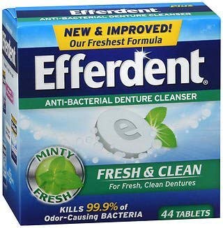 Efferdent Retainer Cleaning Tablets, Denture Cleaning Tablets for Dental Appliances, Minty Fresh & Clean, 44 Count, (Pack of 3)