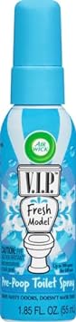 Air Wick V.I.P. Pre-Poop Toilet Spray, Up to 100 uses, Contains Essential Oils, Fresh Model Scent, Travel size, 1.85 oz, Holiday Gifts, White Elephant gifts, Stocking Stuffers