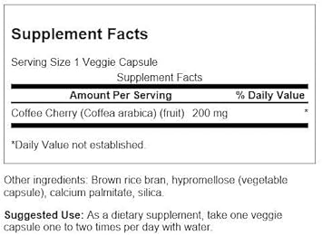 Swanson Full-Spectrum Coffee Cherry-Herbal Supplement Promoting Immune System Support & Delivering Essential Phytonutrients-Natural Overall Wellness Support-(60 Veggie Capsules, 200Mg Each) 2 Pack