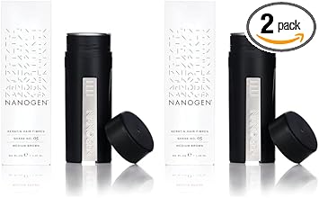 Nanogen Instant Thickening Hair Fibres - Medium Brown 30G - Natural Keratin Fibers Cover Thinning Hair, Extensions, Alopecia. Thicker, Fuller Hair Instantly. (Pack Of 2)