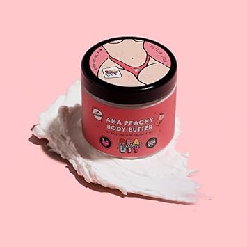 Mallows Beauty AHA Peachy Shea Body Butter, with Essential Oils, Vitamin A,Vitamin E, and Shea Butter, Gently Exfoliates and Brightens Skin, Vegan, 180g : Amazon.co.uk: Beauty