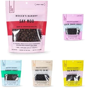 Bocce's Bakery Everyday Training Treats Bundle for Dogs, Wheat-Free Dog Treats, Made with Real Ingredients, Baked in The USA, All-Natural & Low Calorie Training Bites, 6 oz : Pet Supplies