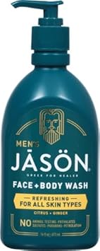 Jason Men'S Refreshing 2-In-1 Face & Body Wash, 16 Oz