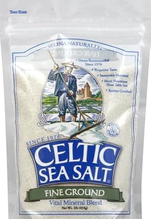 Fine Ground Celtic Sea Salt – 16 Ounce (Pack Of 1) Resealable Bag Of Nutritious, Classic Sea Salt, Great For Cooking, Baking, Pickling, Finishing And More, Pantry-Friendly, Gluten-Free